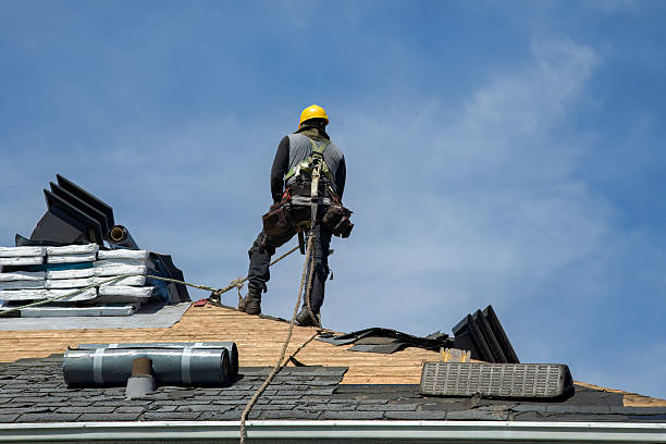 Professional Gutter Installation technician working in Suncook, NH